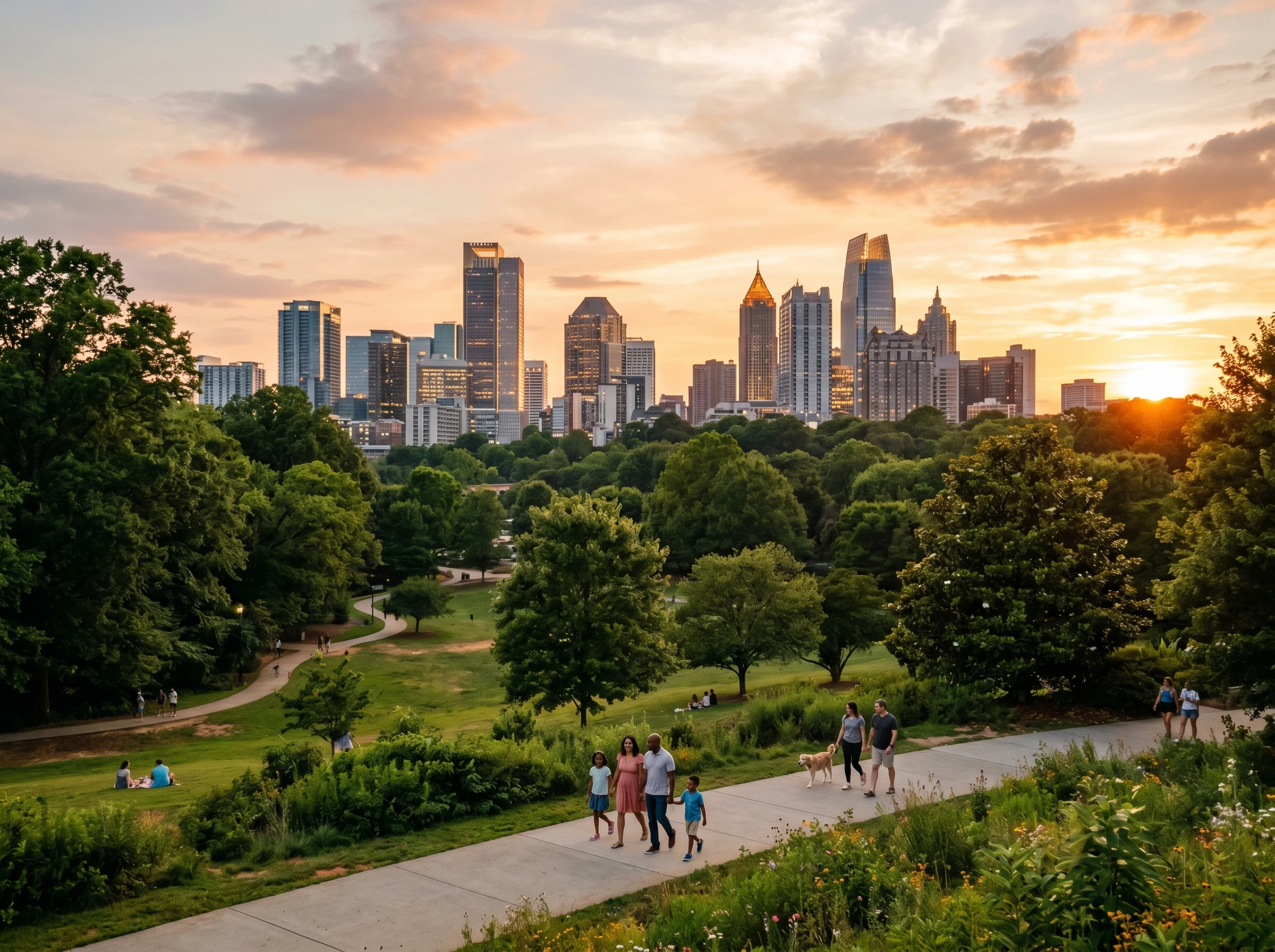 Atlanta skyline with kids activities